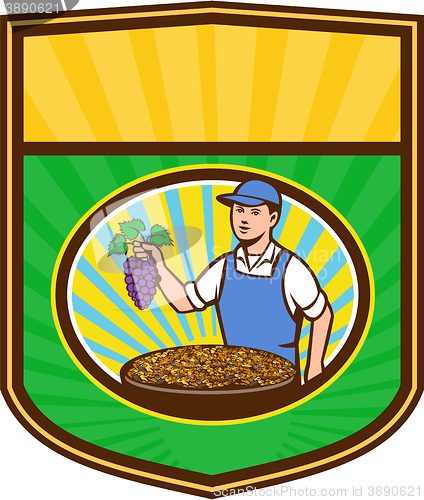 Image of Organic Farmer Boy Grapes Raisins Crest Retro