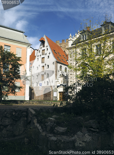 Image of medieval architecture buildings  capital Riga, Latvia, Europe