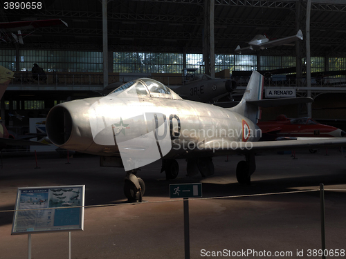 Image of editorial Ouragan MD-450 antique military airplane is seen at th