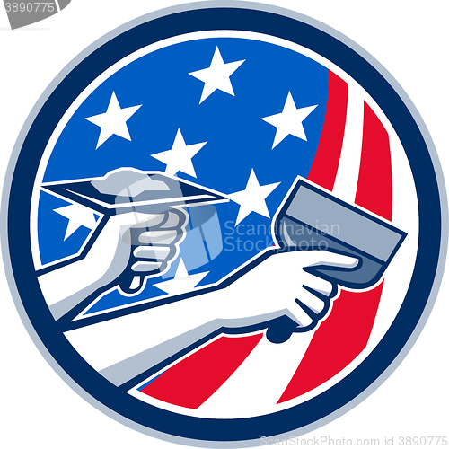 Image of American Drywall Repair Service Flag Circle Retro