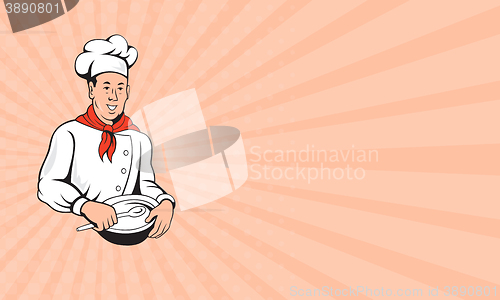 Image of Business card Chef Cook Baker Mixing Bowl Cartoon