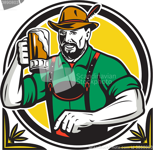 Image of Oktoberfest German Beer Drinker Circle Retro