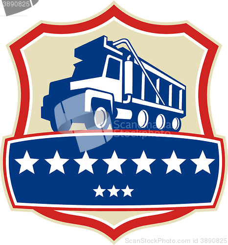 Image of Triple Axle Dump Truck Stars Crest Retro