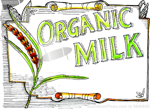 Image of Wheat Organic Milk Label Retro