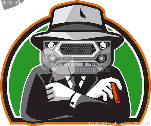 Image of Mobster Car Grille Face Half Circle Retro