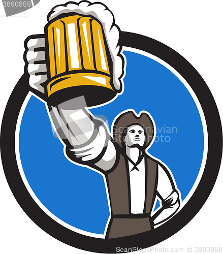 Image of American Patriot Craft Beer Mug Toasting Circle Retro