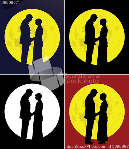 Image of Couple and full moon