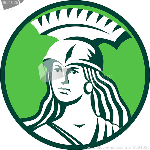 Image of Spartan Female Warrior Circle Retro