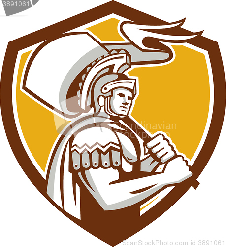 Image of Roman Centurion Carry Flag Crest Retro
