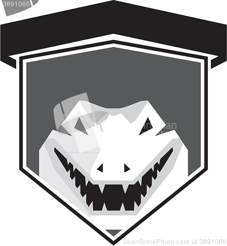 Image of Alligator Head Shield Black and White