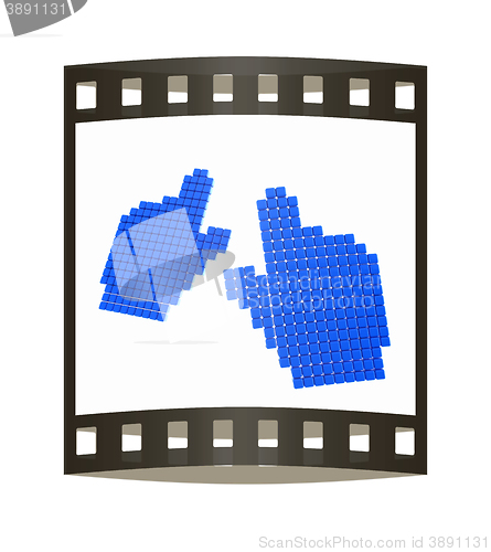 Image of Set of Link selection computer mouse cursor on white background. The film strip