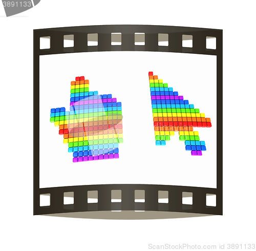 Image of Set of Link selection computer mouse cursor on white background. The film strip