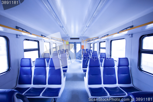 Image of blue inside the passenger carriage