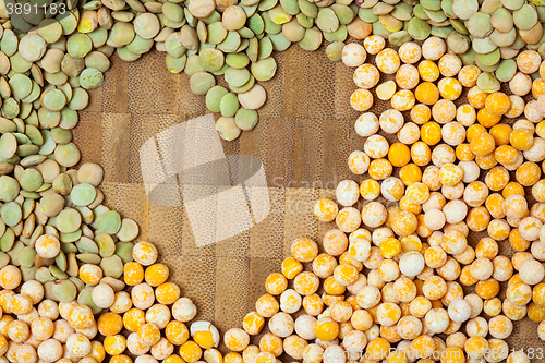 Image of Heart silhouette of lentil and pea