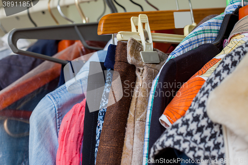 Image of clothes on hangers