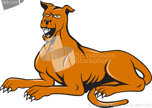 Image of Mastiff Dog Mongrel Barking Sitting Cartoon