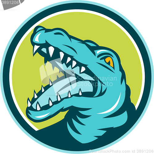 Image of Angry Alligator Head Snout Circle Retro