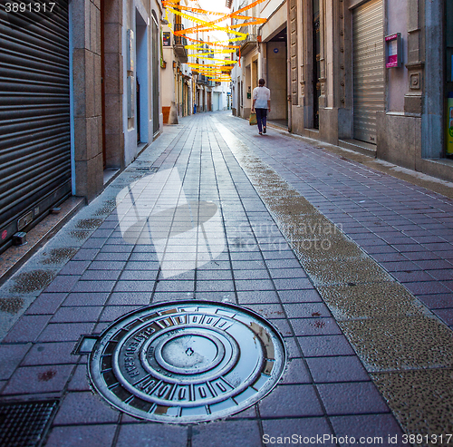 Image of Tossa de Mar, early morning on the streets in historical part of