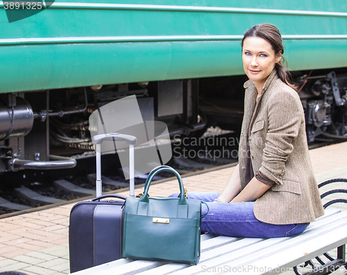 Image of smiling woman traveler