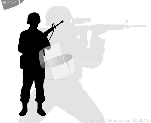 Image of silhouette of riflemen