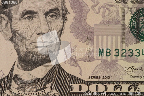 Image of  Lincoln portrait on banknote