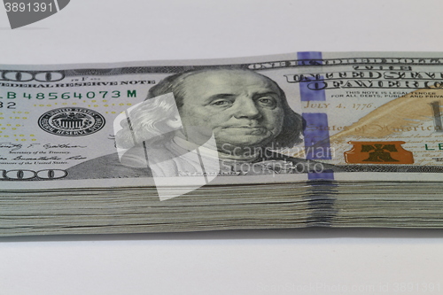 Image of  Stack of one hundred dollar bills