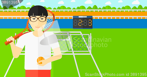 Image of Big tennis player.