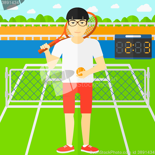 Image of Big tennis player.