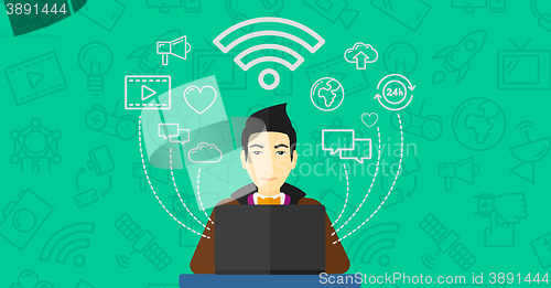 Image of Man working on laptop.