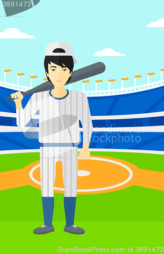 Image of Baseball player with bat.