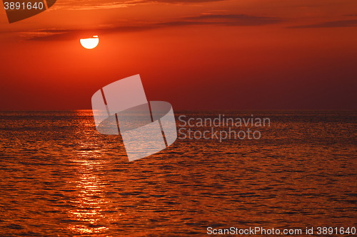 Image of red sunset over water