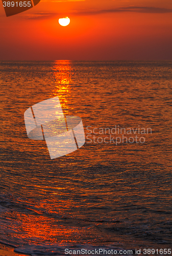 Image of red sunset over water