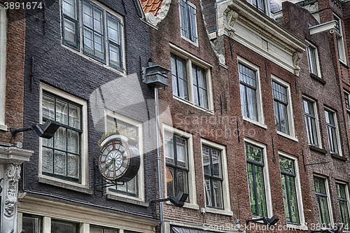 Image of Details of Clock in street Nieuwe Spiegelstraat in Amsterdam, th