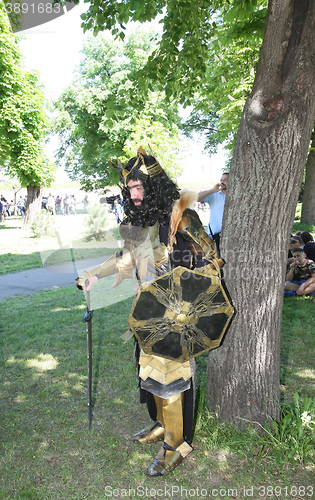 Image of Armoured medieval warrior