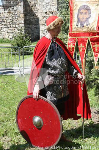 Image of Russian man in medieval clothes