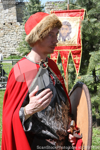 Image of Russian man in medieval clothes