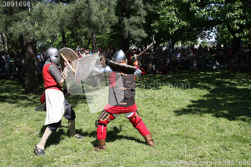 Image of Two knights fighting