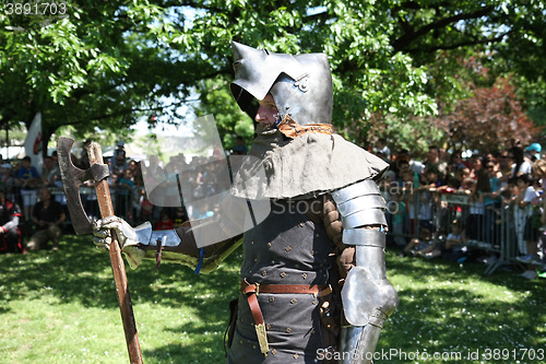 Image of Armoured medieval warrior