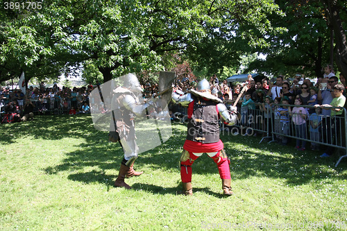 Image of Two knights fighting