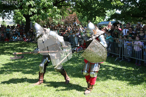 Image of Two knights fighting