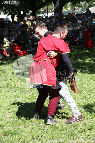 Image of Medieval wrestling fight