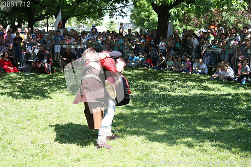 Image of Medieval wrestling fight