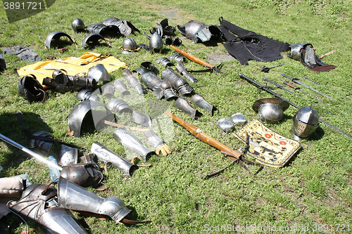 Image of Medieval knights equipment