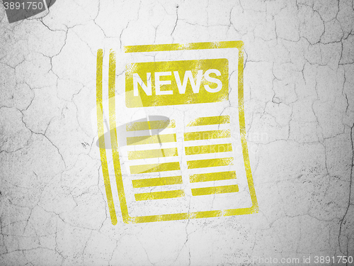 Image of News concept: Newspaper on wall background