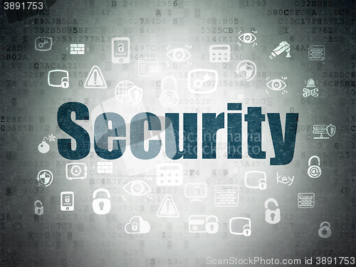 Image of Safety concept: Security on Digital Data Paper background