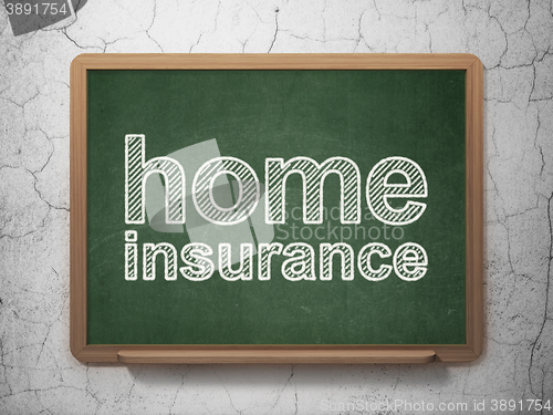 Image of Insurance concept: Home Insurance on chalkboard background