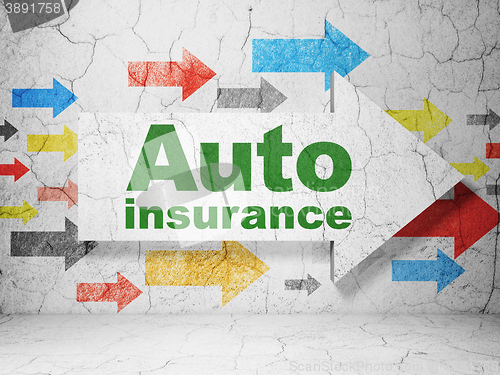 Image of Insurance concept: arrow with Auto Insurance on grunge wall background