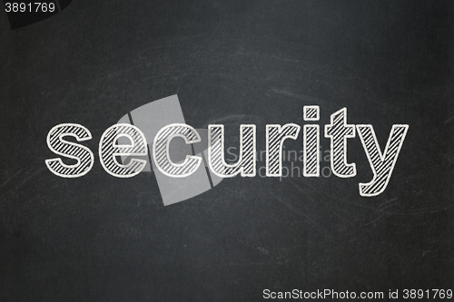 Image of Safety concept: Security on chalkboard background