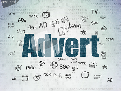 Image of Marketing concept: Advert on Digital Data Paper background