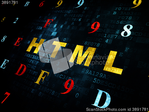 Image of Software concept: Html on Digital background